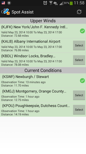 Manually select weather station